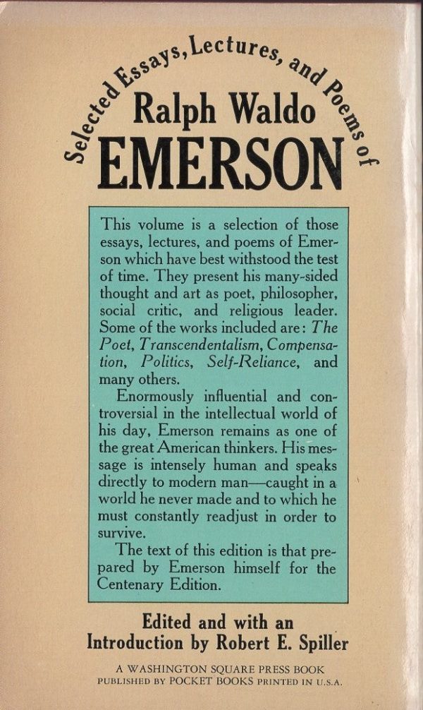 Selected Essays, Lectures, and Poems of Ralph Waldo Emerson Discount